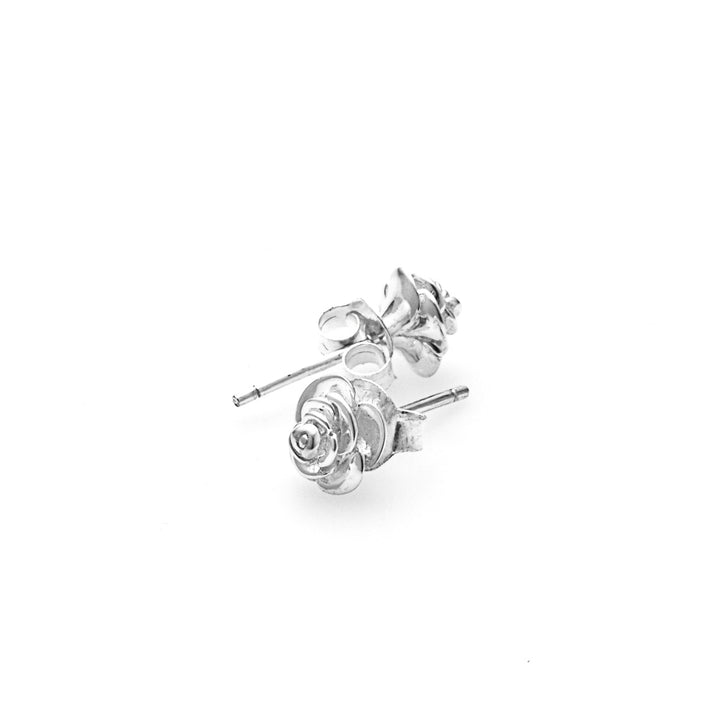 Stolen Silver Rose Bud Earrings