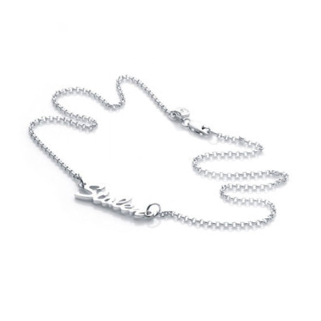 Stolen Silver Script Necklace