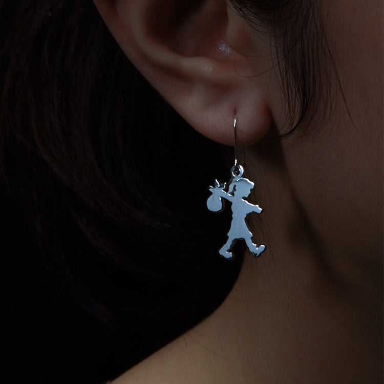 Karen Walker Silver Runaway Girl Earrings
