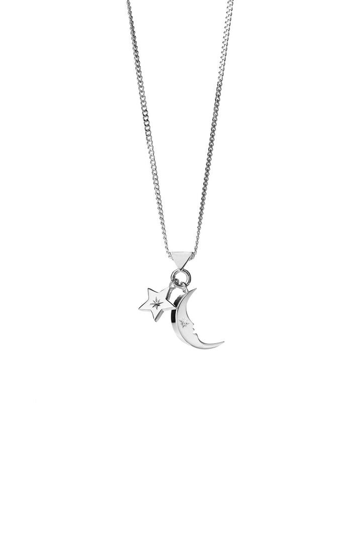 Karen Walker Silver Moon & Star Charm Necklace